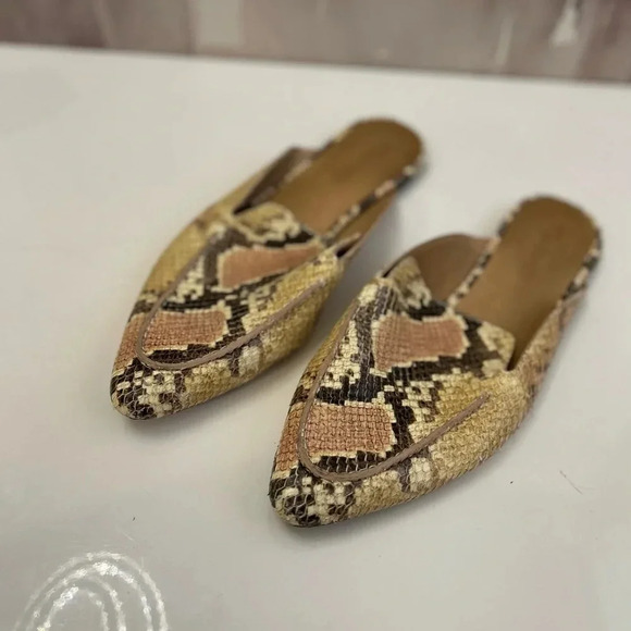 ! Madewell The Frances Skimmer Mule in Snake Embossed Leather - Size 8.5 - Picture 3 of 8